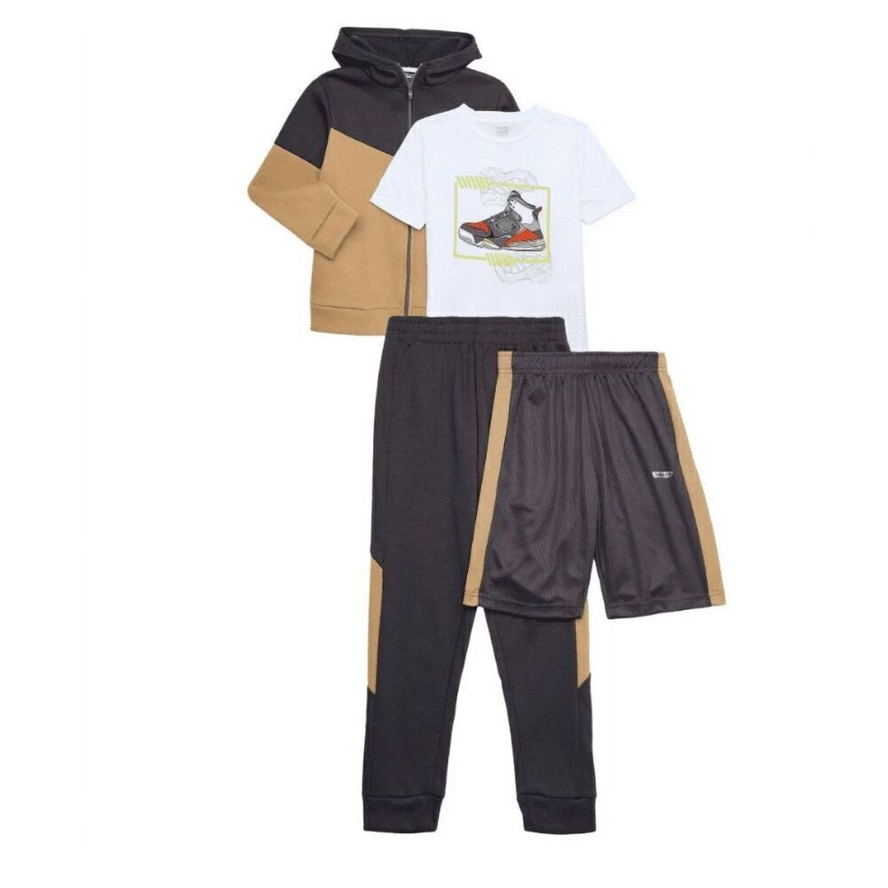 🏀 Hind Boys Size Medium 5/6 Jogger Pants Sweater and Short Set New